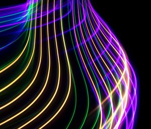 Preview wallpaper light, lines, neon, freezelight, abstraction, colorful