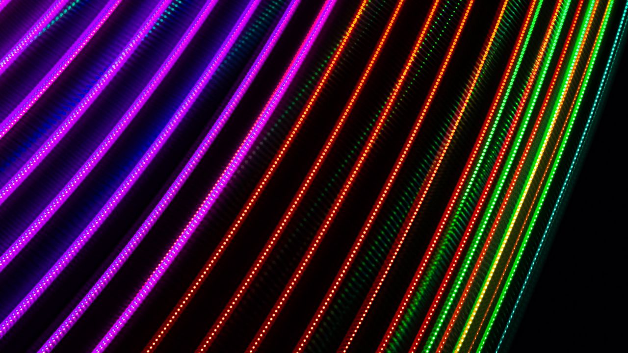 Wallpaper light, lines, neon, abstraction, colorful