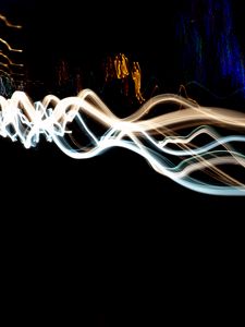 Preview wallpaper light, long exposure, blur, night, dark, abstraction