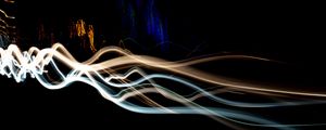 Preview wallpaper light, long exposure, blur, night, dark, abstraction