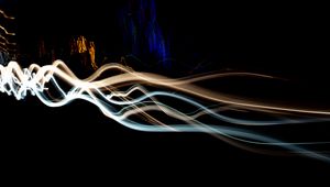 Preview wallpaper light, long exposure, blur, night, dark, abstraction