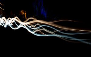 Preview wallpaper light, long exposure, blur, night, dark, abstraction