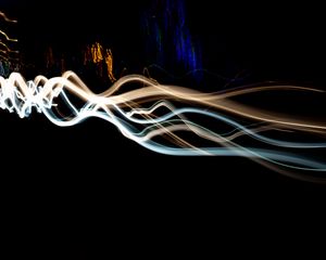 Preview wallpaper light, long exposure, blur, night, dark, abstraction