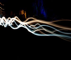 Preview wallpaper light, long exposure, blur, night, dark, abstraction