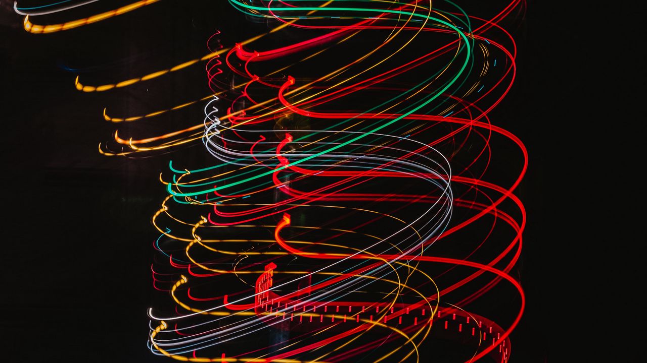 Wallpaper light, long exposure, lines, colorful, abstraction