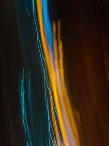 Preview wallpaper light, long exposure, yellow, blue, abstraction