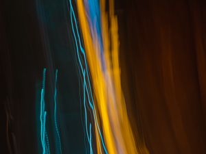 Preview wallpaper light, long exposure, yellow, blue, abstraction