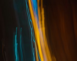 Preview wallpaper light, long exposure, yellow, blue, abstraction