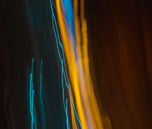 Preview wallpaper light, long exposure, yellow, blue, abstraction