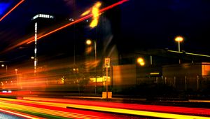 Preview wallpaper light, movement, long exposure, street, night