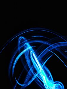 Preview wallpaper light, neon, lines, glow, blue, long exposure