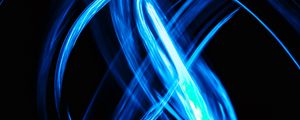 Preview wallpaper light, neon, lines, glow, blue, long exposure