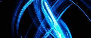 Preview wallpaper light, neon, lines, glow, blue, long exposure