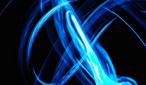 Preview wallpaper light, neon, lines, glow, blue, long exposure