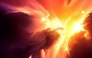 Preview wallpaper light, radiance, fire, explosion