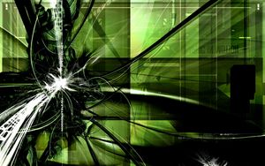 Preview wallpaper light, rays, explosions, shiny, green, abstract