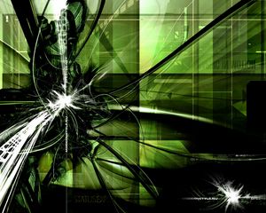 Preview wallpaper light, rays, explosions, shiny, green, abstract