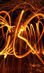 Preview wallpaper light, sparks, freezelight, long exposure, abstraction