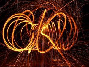 Preview wallpaper light, sparks, freezelight, long exposure, abstraction