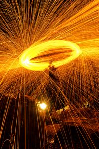 Preview wallpaper light, sparks, freezelight, night, long exposure