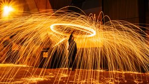 Preview wallpaper light, sparks, rotation, freezelight, long exposure