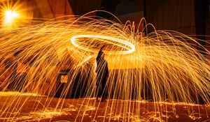 Preview wallpaper light, sparks, rotation, freezelight, long exposure