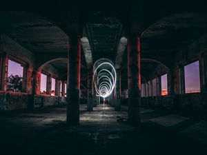 Preview wallpaper light, spiral, building, abandoned