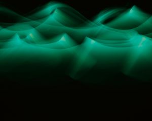 Preview wallpaper light, waves, blur, abstraction, green