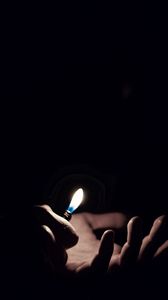 Preview wallpaper lighter, fire, hand, black