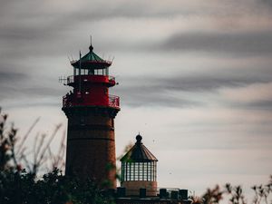 Preview wallpaper lighthouse, architecture, bushes, sky