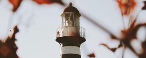 Preview wallpaper lighthouse, building, architecture, bushes, leaves