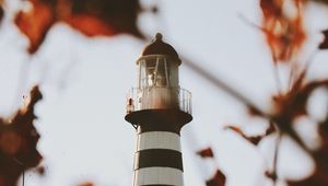 Preview wallpaper lighthouse, building, architecture, bushes, leaves