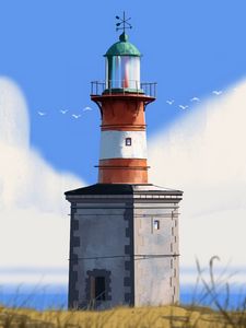 Preview wallpaper lighthouse, building, architecture, art