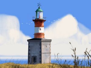 Preview wallpaper lighthouse, building, architecture, art