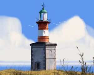 Preview wallpaper lighthouse, building, architecture, art