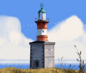 Preview wallpaper lighthouse, building, architecture, art