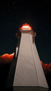 Preview wallpaper lighthouse, building, bottom view, night