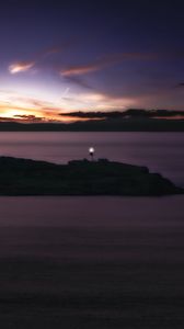 Preview wallpaper lighthouse, building, coast, sea, sunset