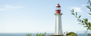 Preview wallpaper lighthouse, building, coast, sea, horizon