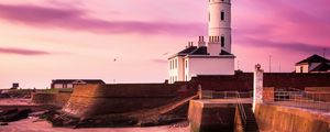 Preview wallpaper lighthouse, building, coast, stones