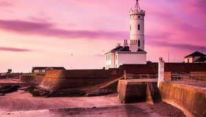 Preview wallpaper lighthouse, building, coast, stones