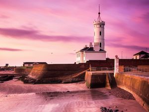 Preview wallpaper lighthouse, building, coast, stones