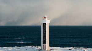 Preview wallpaper lighthouse, building, horizon, snow