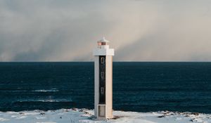 Preview wallpaper lighthouse, building, horizon, snow