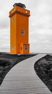 Preview wallpaper lighthouse, building, path, orange