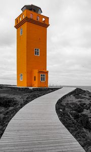 Preview wallpaper lighthouse, building, path, orange