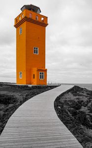 Preview wallpaper lighthouse, building, path, orange