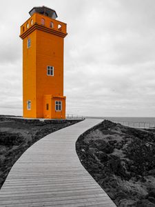 Preview wallpaper lighthouse, building, path, orange