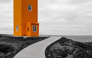 Preview wallpaper lighthouse, building, path, orange