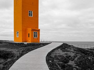 Preview wallpaper lighthouse, building, path, orange